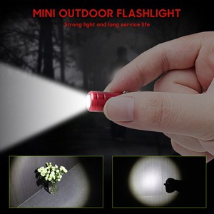 Mini Pocket LED Flashlight Torch Keychain Light Lamp Hiking Camping Work Red