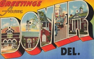 Postcard Large Letter Greetings from Dover Delaware - Imagen 1 de 2