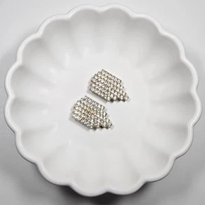 Vintage Dress Shoe Clips Art Deco Square Rhinestone Matching Original 1930s-40s - Picture 1 of 9