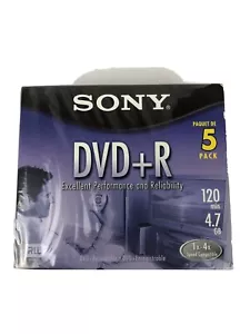 Sony DVD-R 5 Pack 120 Min. 4.7GB - NEW! - Picture 1 of 4