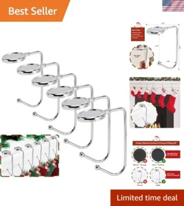 Christmas Stocking Holders for Mantle, 6 Pack Mantel Stocking Hangers Metal H... - Picture 1 of 8