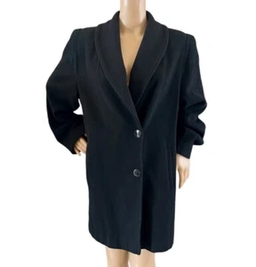 Dani Colby womens black heavy winter warn jacket button SZ 10 L VTG 80s - Picture 1 of 6
