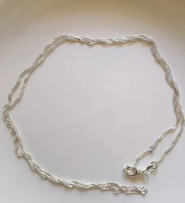 1pcs 925 Sterling Silver 24inch/60.9cm Twisted Necklace Chain - image 1 of 4