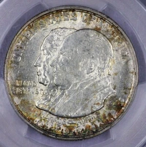 1923-S Monroe Commemorative Silver Half Dollar 50c PCGS - AU58 Splash of color! - Picture 1 of 3