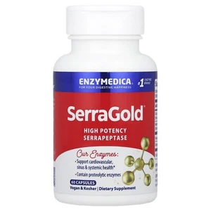 Enzymedica, SerraGold, High Potency Serrapeptase, 60 Caps, Expiry:2026 - Picture 1 of 2