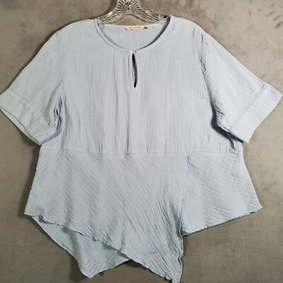 Top Pullover Soft Surroundings para mujer L gris algodón dobladillo asimétrico Lagenlook Foto 1 de 4