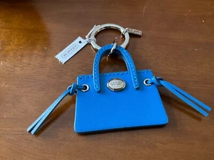 Neu mit Etikett Coach blau taschenförmiger Schlüsselanhänger/Anhänger, Schlüsselring/Tasche Charm - Bild 1 von 3