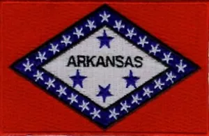 Arkansas USA Staatsflagge gestickte Aufnäher 3,5"x2,25" zum Aufbügeln - Bild 1 von 1