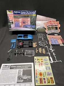 Revell '60 Corvette Highway Scenes Custom Painted 1/25 Model Started Built Hot - Picture 1 of 19