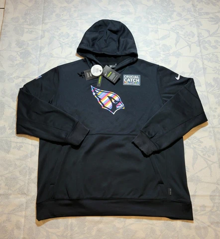 Nike Hoodie 2XL Mens Black Arizona Cardinals Intercept Cancer Crucial Catch NFL Cover