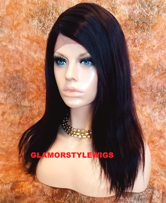 PELUCA DELANTERA 100% BRASILEÑA CABELLO HUMANO ENCAJE PARTE LATERAL LARGA RECTA MARRÓN #2 Foto 1 de 4