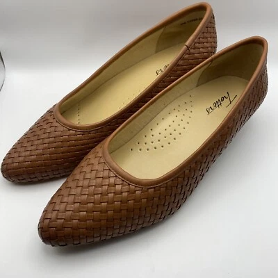 Zapatos sin cordones Trotters para mujer de jade talla 8W de cuero tejido T2269 Foto 1 de 4