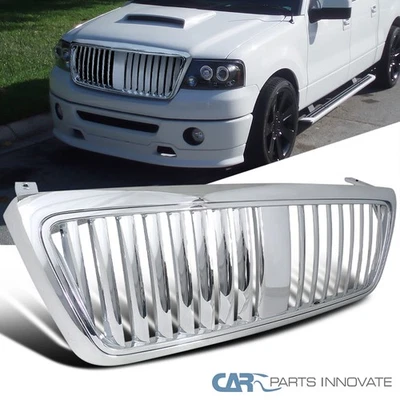 Fits 04-08 Ford F150 06-08 Lincoln Mark LT Vertical Chrome Front Bumper Grille - Изображение 1 из 4