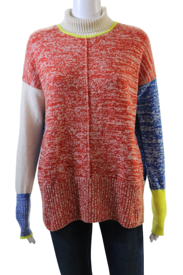 Pullover Otoño Cachemira Unisex Naranja Cuello Sin Mock 100% Cachemira Manga Larga Talla S Foto 1 de 4