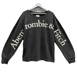 Abercrombie & Fitch Pullover Pile Morbido Collezione A&F Felpa con Cappuccio Grigio Scuro XL - Foto 1 di 8