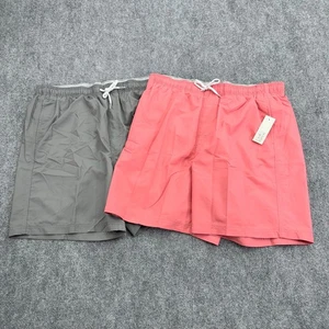 Croft & Barrow Swim Trunks Mens Large Coral Gray Shorts Swimwear Beach Lot of 2 - Picture 1 of 8