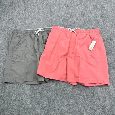 Croft & Barrow Swim Trunks Mens Large Coral Gray Shorts Swimwear Beach Lot of 2 - Image 1 of 4