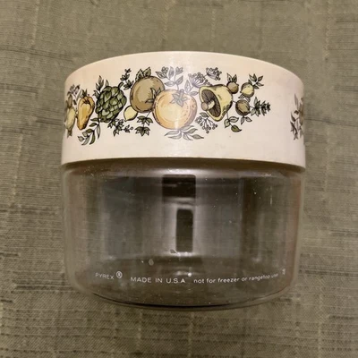 Bote de vidrio Pyrex Green Spice of Life See N Store años 70 de colección Foto 1 de 4