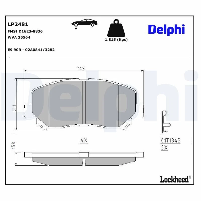Bremsbelagsatz Scheibenbremse vorne DELPHI LP2481 für KDY93328Z K0Y13328ZA - Bild 1 von 1