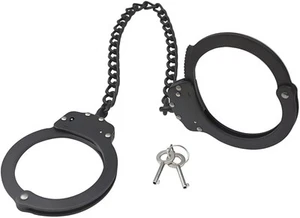 Metall Lange Handschellen - Stabile Robuste Doppelverschluss Stahl Beinfesseln, Polizei Prof... - Bild 1 von 5