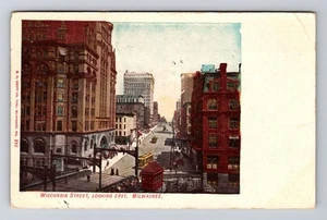 Milwaukee WI-Wisconsin, Wisconsin Street, c1908 Vintage Souvenir Postcard - Picture 1 of 2