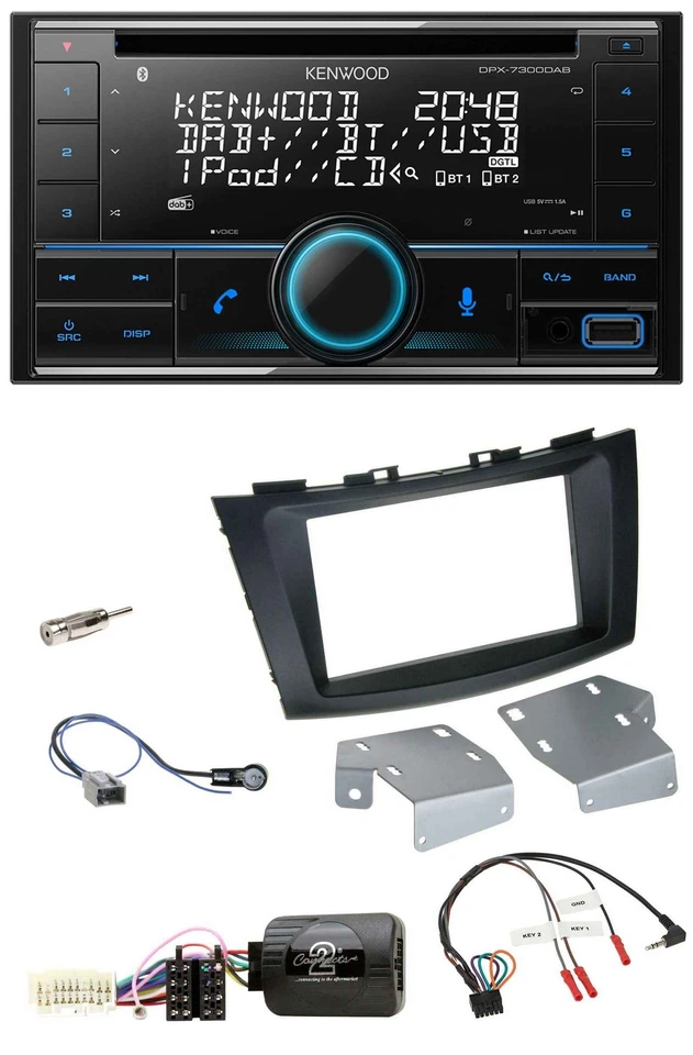 Kenwood CD 2DIN DAB USB Lenkrad Bluetooth Autoradio für Suzuki Swift ab 2011 - Bild 1 von 4