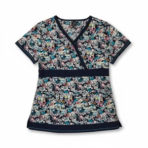 Tokidoki by Koi Scrub Top, Blue Multicolor, Elastic Waist In Back, Women’s XL - Picture 1 of 7