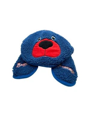 NWT Forever Collectibles Atlanta Braves Blue Bear Plush Trapper Hat One Size - Image 1 of 3
