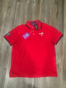 New Polo Ralph Lauren Wimbledon Collection Red Collared Shirt Tennis Mens Sz XL - Picture 1 of 9