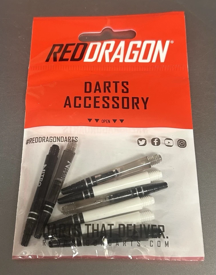 Red Dragon Inter Black Nitrotech Multipack Darts Shafts .. New - Image 1 of 2