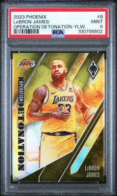 2023 - 24 帕尼尼凤凰勒布朗詹姆斯操作爆炸黄色 #/35 PSA 9 — 第 1/4 张图片