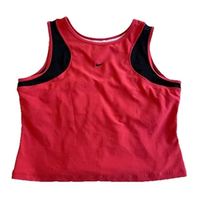 Nike Dri-Fit Run Damen Large Pink Schwarz Mesh Crop Tank Top - Bild 1 von 7