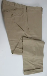 Pantalones chinos LANDS END caqui lisos frente cómodo cintura con puños para hombre 37 X 30 NUEVO - Imagen 1 de 6