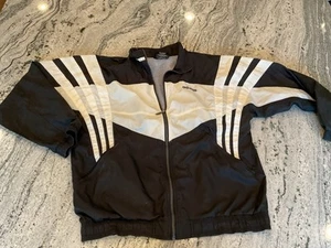 Vintage Adidas Mens Black & White Windbreaker Jacket L Nylon - Picture 1 of 9