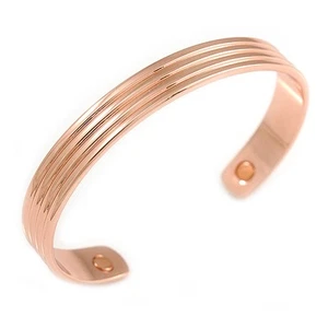 Herren Damen Kupfer Magnet Manschette Armband mit zwei Magneten - verstellbare Größe - - Bild 1 von 5