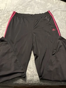 Adidas Essentials 3-Streifen Open Hem Fleece Hose Herren Large schwarz/pink - Bild 1 von 10
