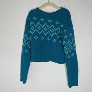 Target Cat & Jack Teal Patterned Women's Sweater size 6/7 - Picture 1 of 4