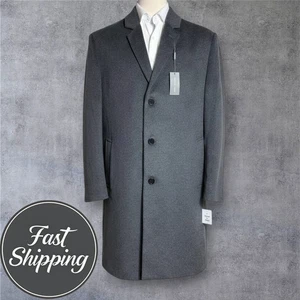 $495 Michael Kors Men's 48R Gray Wool Cashmere Overcoat 3-Button Classic Coat - Picture 1 of 13
