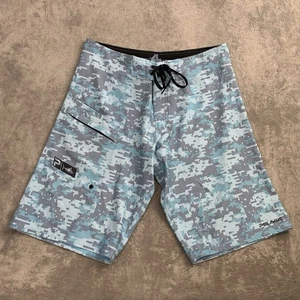 Pelagic Shorts Mens 32x12” Evolve 4 Tek Hybrid Boardshorts Blue Camo Fishing - Picture 1 of 8