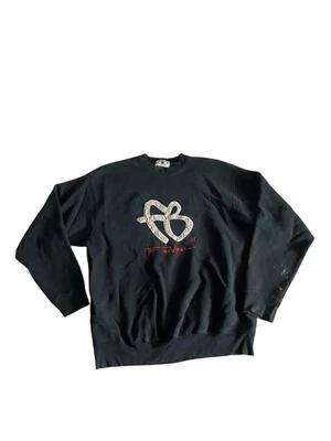 Sudadera De Colección FUBU Para Hombres XL Negra Pesada Cuello Redondo Años 90 Hip Hop Foto 1 de 4