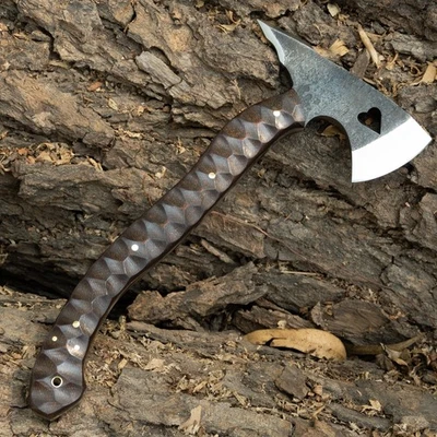Forged Heart tomahawk, Full Tang Hatched, Bushcraft axe, Axe Knife combo, Sheath - Image 1 of 4