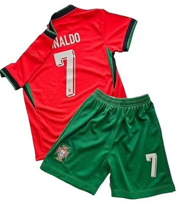 Youth Soccer Fan Jersey, Portugal Soccer Team Uniform for Kids Size 8 - 10 (24) - Image 1 of 4