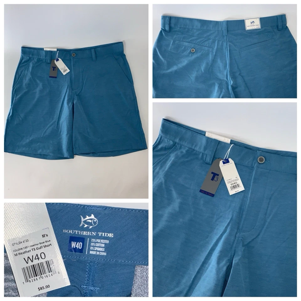 Pantalones cortos Southern Tide T3 Gulf para hombre talla 40 Blue Tide To Trail Active nuevo con etiquetas $85 YGI S5 Foto 1 de 4