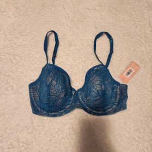 ThirdLove Feder Spitze Halb BH türkis blau 32D Spitze Bügel verstellbare Träger - Bild 1 von 3