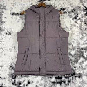 New Balance Puffer Vest Hooded Womens Size Small Lined Light Purple Full Zip - Picture 1 of 15