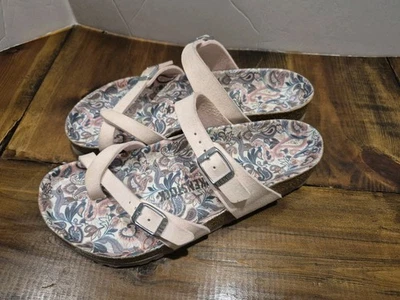 Birkenstock Mayari Vegan Sz 8 - 39 White Paisley Sandal Slip On Slide  - Image 1 of 4