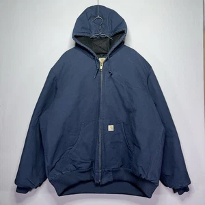 Carhartt Canvas Workwear Coat - J140 NAVY - Insulated - Mens 2XLT - Picture 1 of 5