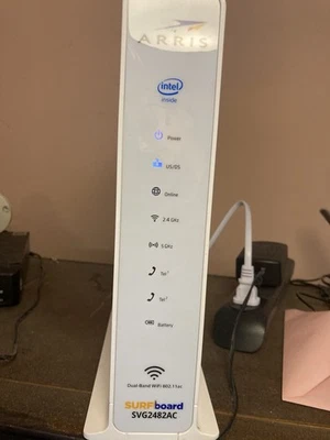 Dual Band ARRIS SURFboard SVG2482AC DOCSIS Cable Modem Wi-Fi Router No Cables - Image 1 of 4