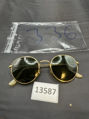 DE COLECCIÓN RARO BAUSCH & LOMB RAY BAN CHAPADO EN ORO AVIADOR OVALADO 49mm verde Tru Foto 1 de 4