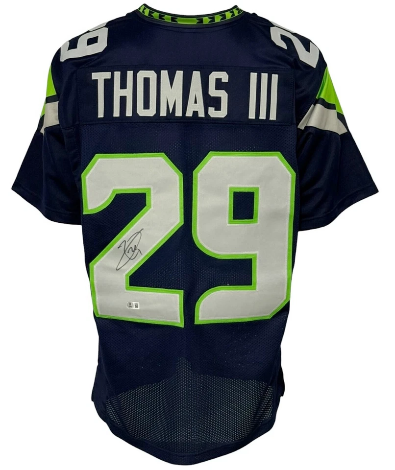 Jersey Seattle Seahawks Earl Thomas II Autografiado Estilo Profesional Azul BAS Auténtico... Foto 1 de 1